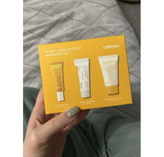 Набор миниатюр для выравнивания тона Celimax Pore+Dark Spot Brightening Kit 10 мл + 7 мл + 10 мл